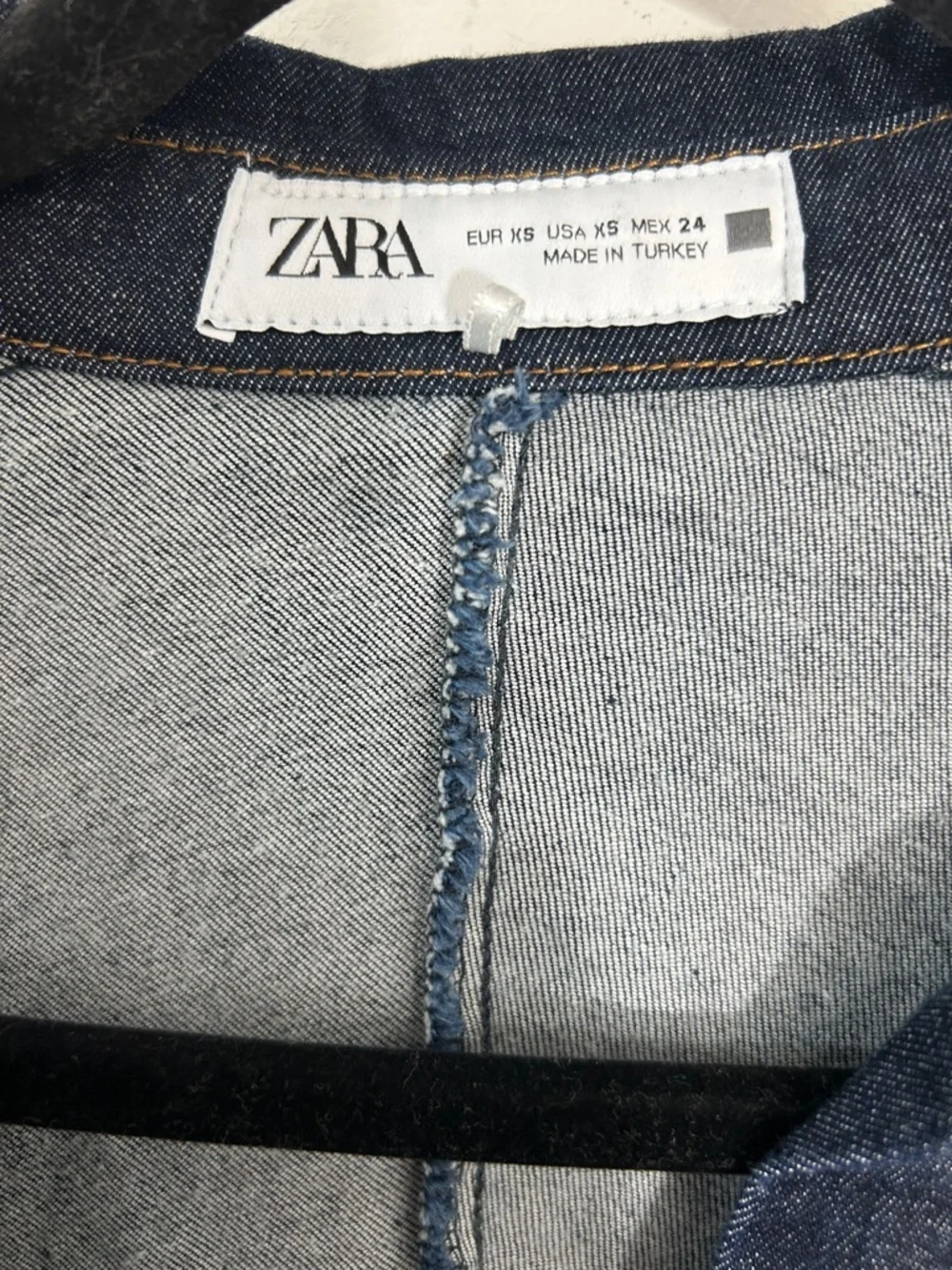 Zara Denim Ruched Midi Dress size XS - Picture 2 of 8